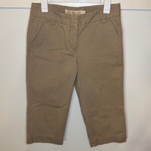 J. Crew Women’s Original Fit Classic Twill Chino Pants Cropped Tan Khaki Size 4